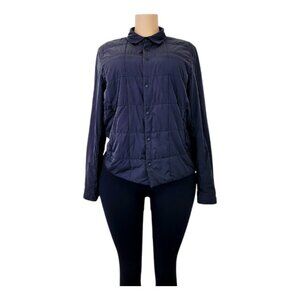 Lululemon Women's Black About Face Long Sleeve Grid Button-Up Shacket Size M